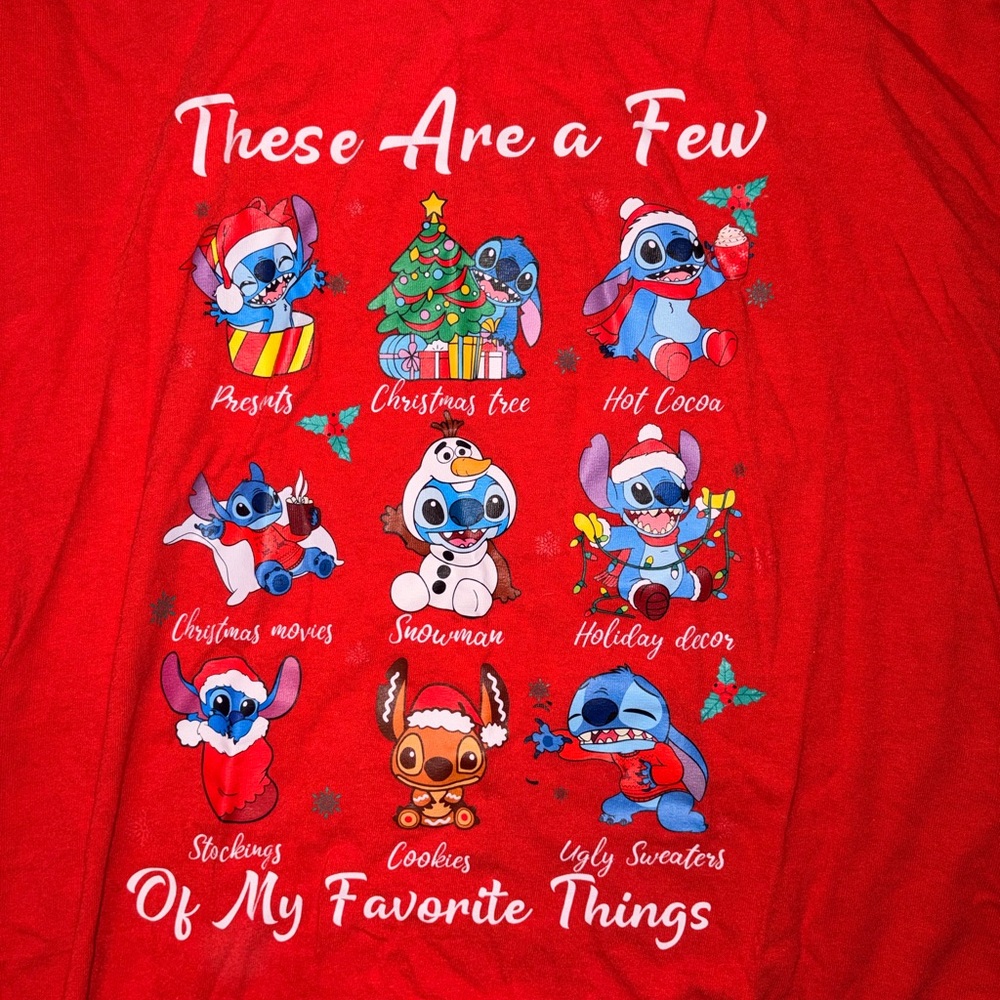Gildan Red Holiday Stitch Graphic Tee